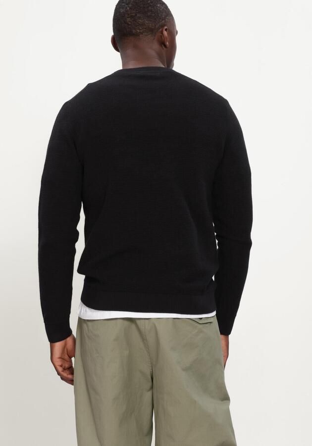 SELECTED MEN Heren Truien & Vesten Slhross Ls Knit Structure Crew Neck Noos Zwart - Foto 2