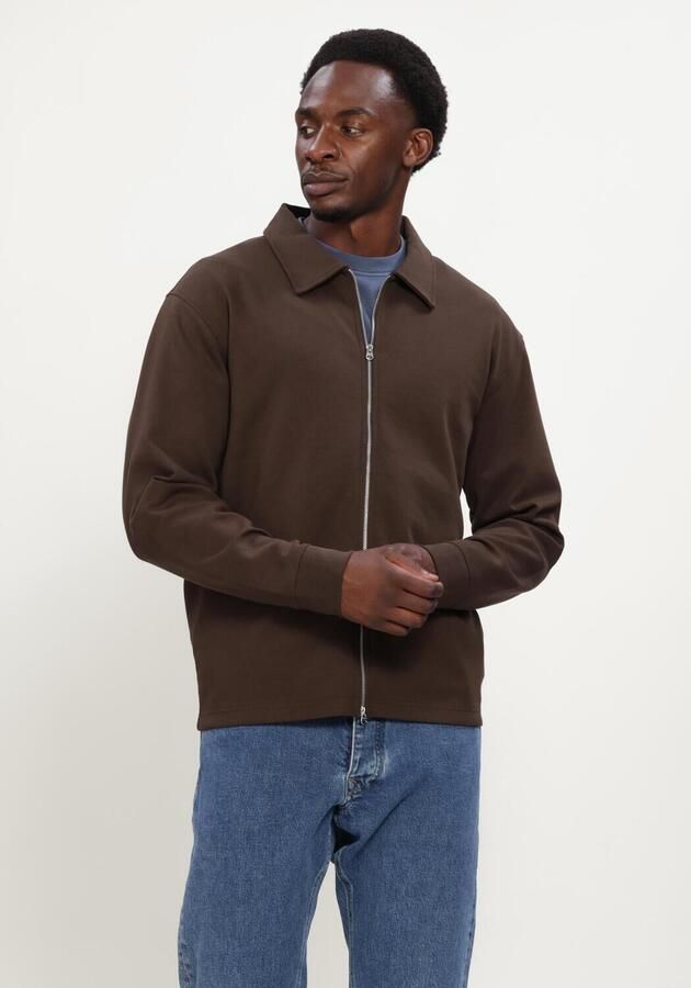 SELECTED MEN Heren Truien & Vesten Slhtom Soft Full Zip Sweat Noos Bruin