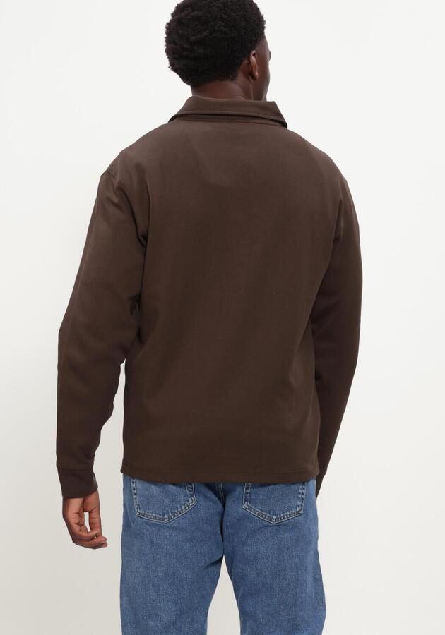 SELECTED MEN Heren Overshirts Slhtom Soft Full Zip Sweat Noos Bruin - Foto 3
