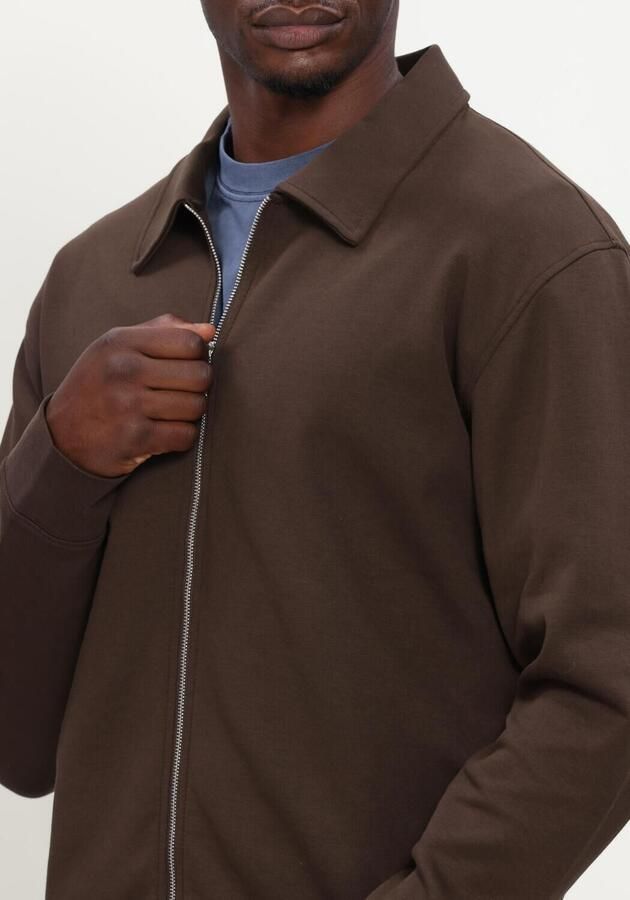 SELECTED MEN Heren Overshirts Slhtom Soft Full Zip Sweat Noos Bruin - Foto 4