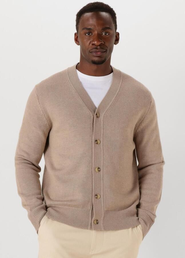 SELECTED MEN Heren Truien & Vesten Slhtray Ls Merino Chunky V-neck Cardigan Beige - Foto 4