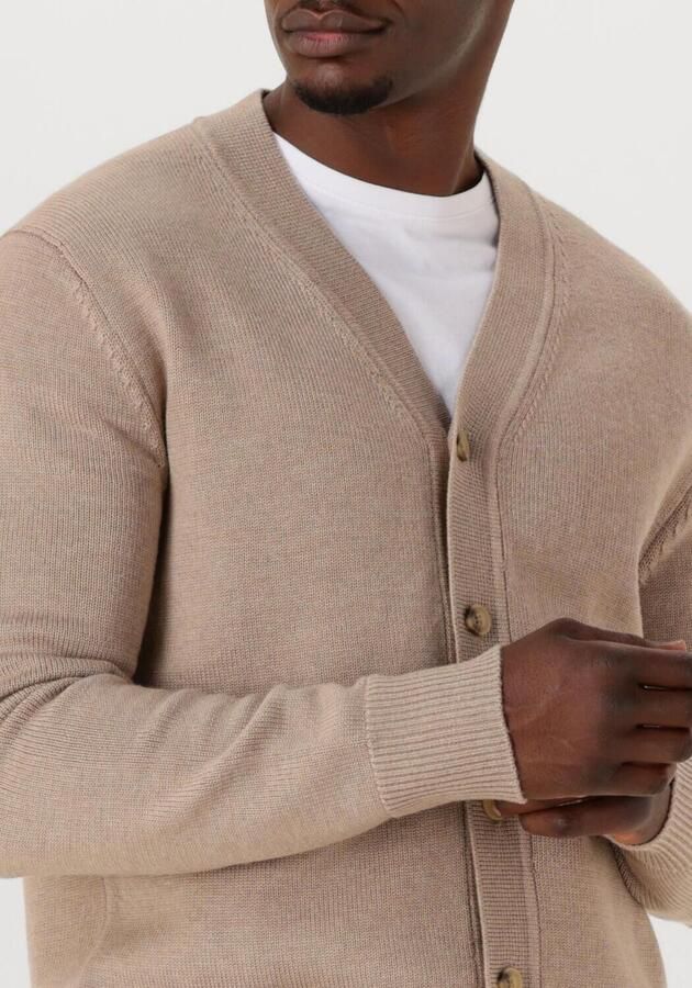 SELECTED MEN Heren Truien & Vesten Slhtray Ls Merino Chunky V-neck Cardigan Beige - Foto 2