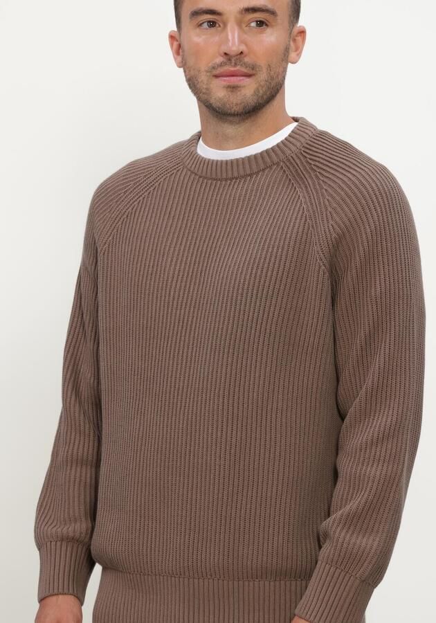 SELECTED MEN Heren Truien & Vesten Slmbraun Knit Rib Crew Neck Noos Bruin - Foto 4