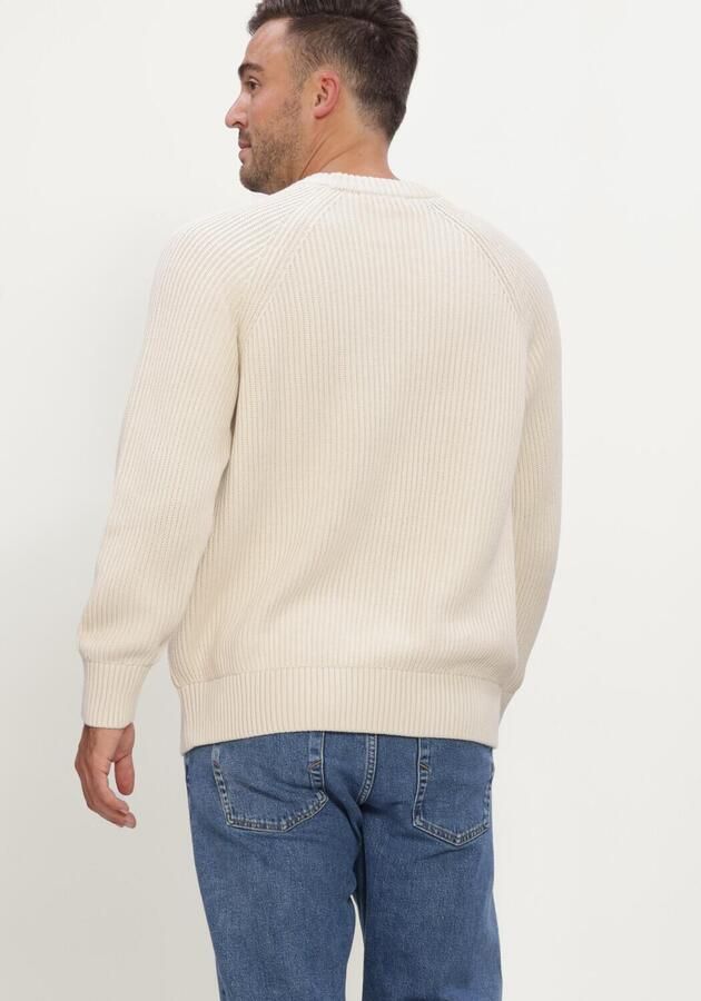 SELECTED MEN Heren Truien & Vesten Slmbraun Knit Rib Crew Neck Noos Gebroken Wit - Foto 3
