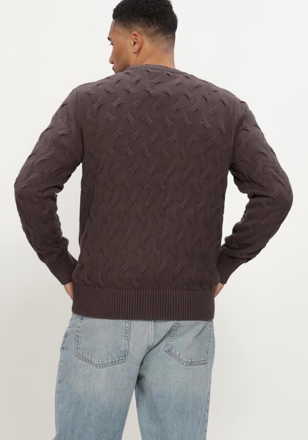 SELECTED MEN Heren Truien & Vesten Slmcarlos Ls Cable Crew Neck Bruin - Foto 3