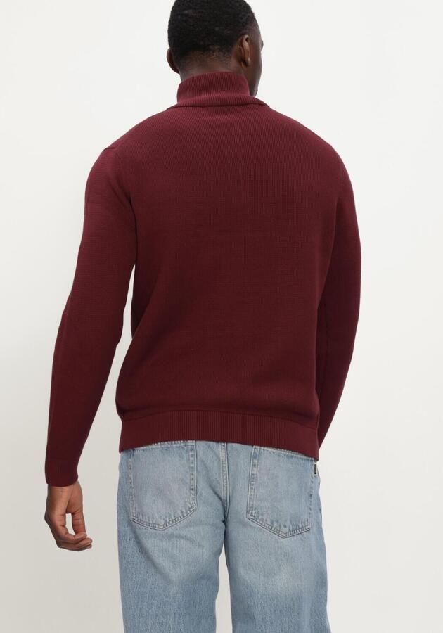 SELECTED MEN Heren Truien & Vesten Slmdane Ls Knit Structure Half Zip Bordeaux - Foto 3