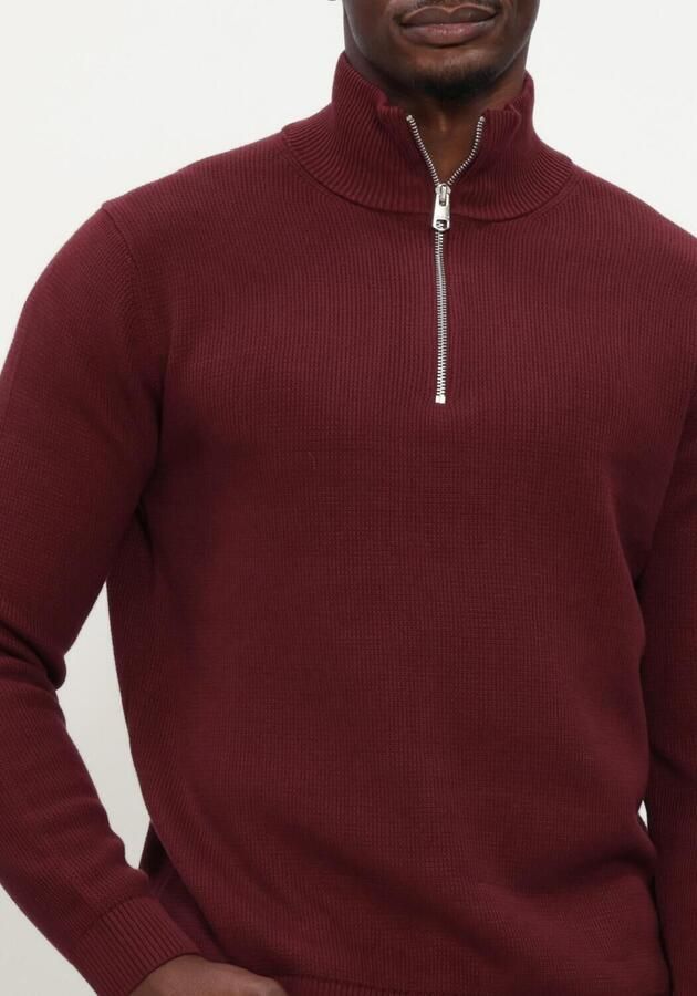 SELECTED MEN Heren Truien & Vesten Slmdane Ls Knit Structure Half Zip Bordeaux - Foto 4