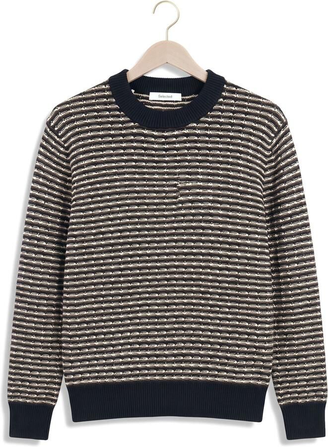 SELECTED MEN Heren Truien & Vesten Slmdarrell Ls Structure Crew Neck Multi - Foto 2