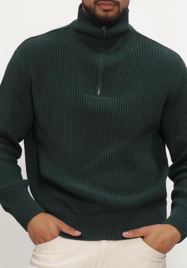 SELECTED MEN Heren Truien & Vesten Slmdry Ls Knit Half Zip Donkergroen - Foto 3