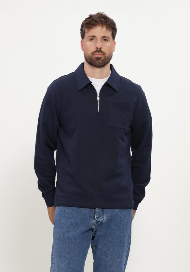 SELECTED MEN Heren Truien & Vesten Slmscott Ls Half Zip Sweat Donkerblauw