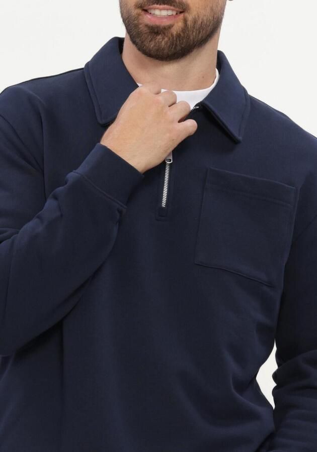 SELECTED MEN Heren Truien & Vesten Slmscott Ls Half Zip Sweat Donkerblauw - Foto 4