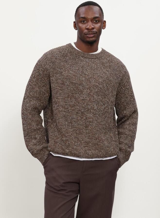 SELECTED MEN Heren Truien & Vesten Slmtilum Ls Knit Crew Neck Bruin