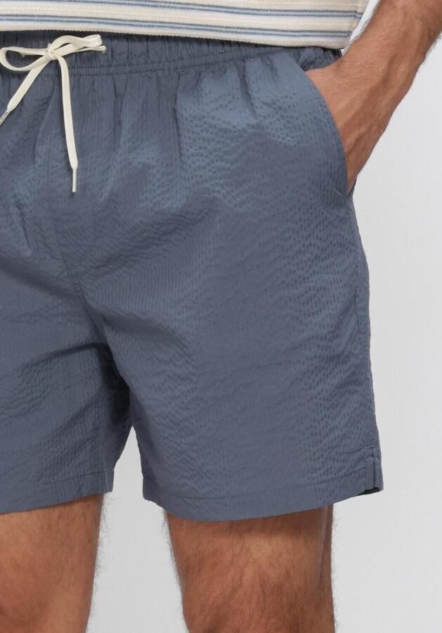 SELECTED MEN Heren Zwembroeken Slhcooper-seersucker Swimshorts Blauw - Foto 4