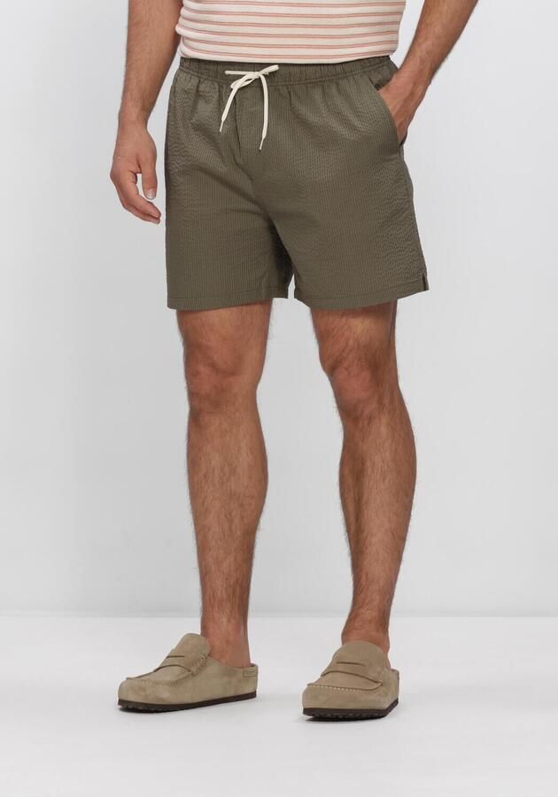 SELECTED MEN Heren Zwembroeken Slhcooper-seersucker Swimshorts Khaki