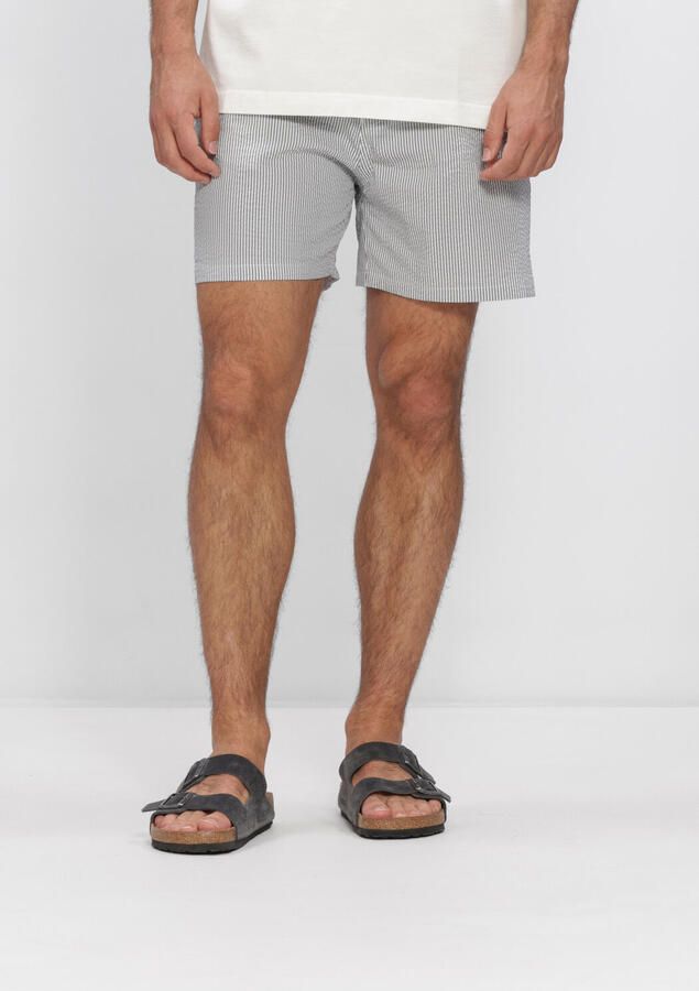 SELECTED MEN Heren Zwembroeken Slhcooper-seersucker Swimshorts Wit