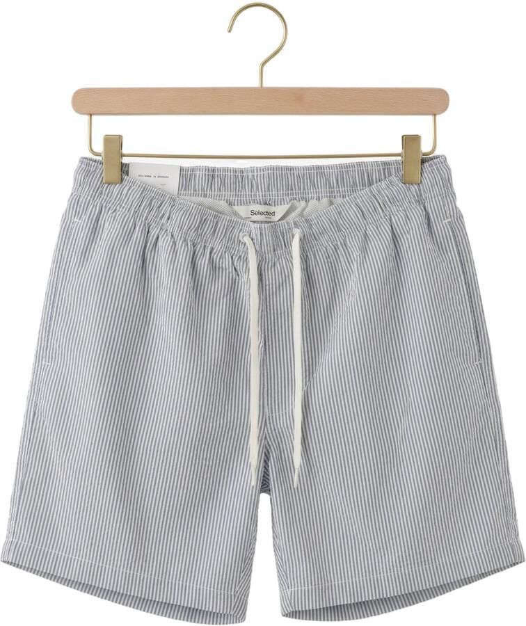 SELECTED MEN Heren Zwembroeken Slhcooper-seersucker Swimshorts Wit - Foto 2