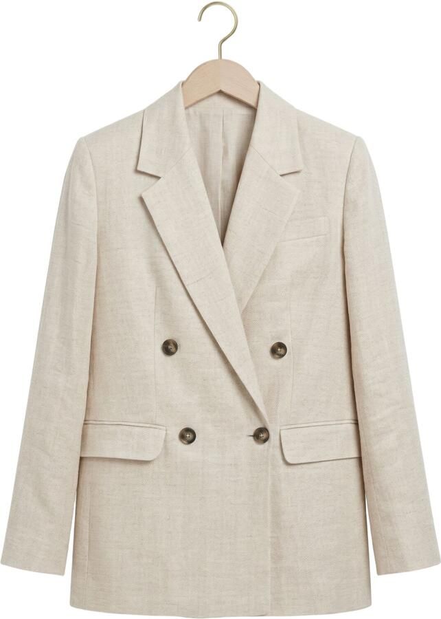 SELECTED WOMEN Dames Blazers Slfrelaxed Ida Ls Linen Blazer Beige - Foto 2