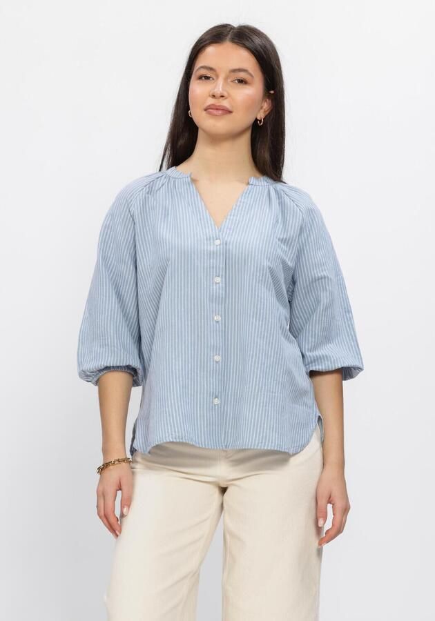 Selected relaxed fit overhemdblouse mix van katoen en linnen model 'ALBERTA'