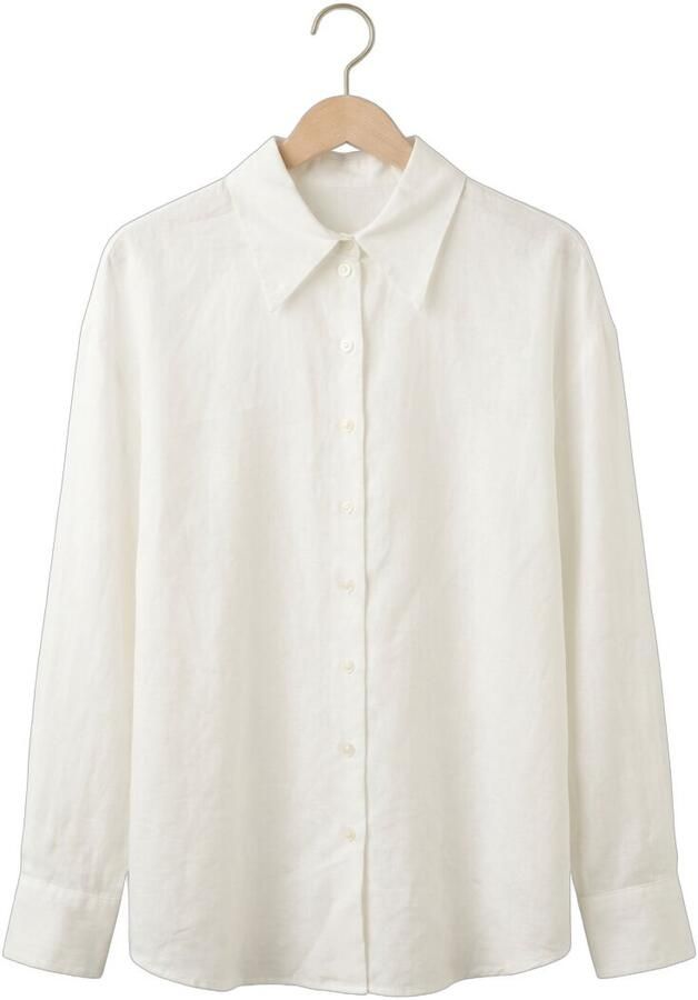 SELECTED WOMEN Dames Blouses Slfcleo Oversize Linen Blend Shirt Wit - Foto 4