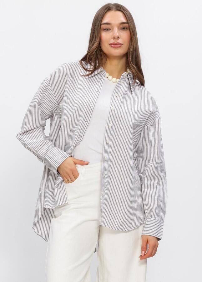 SELECTED WOMEN Dames Blouses Slfcleo Oversize Linen Blend Shirt Wit