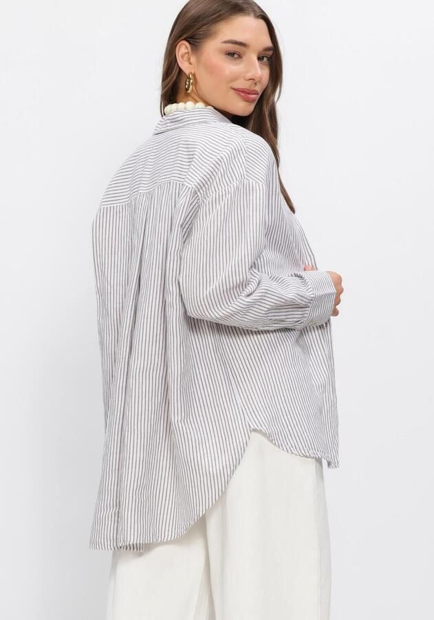 SELECTED WOMEN Dames Blouses Slfcleo Oversize Linen Blend Shirt Wit - Foto 2