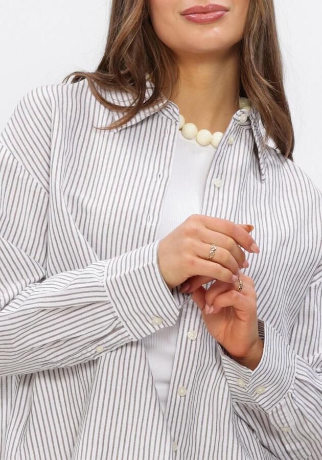 SELECTED WOMEN Dames Blouses Slfcleo Oversize Linen Blend Shirt Wit - Foto 3