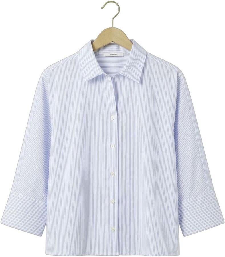 SELECTED WOMEN Dames Blouses Slfester Oversize 3 4 Shirt Lichtblauw - Foto 2
