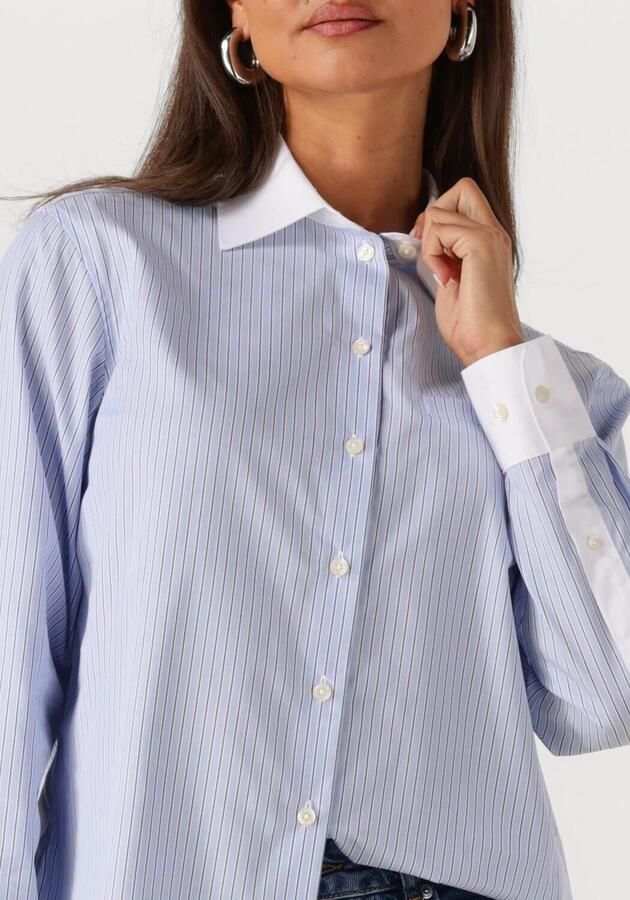 SELECTED WOMEN Dames Blouses Slfilina Relaxed Contrast Ls Shirt Lichtblauw - Foto 2