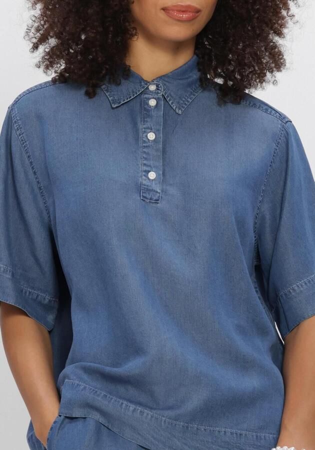 SELECTED WOMEN Dames Blouses Slfjanna Oversize 2 4 Polo Shirt Blauw - Foto 4