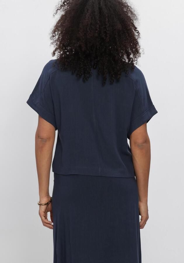 Selected Femme Relaxed fit blouse van een mix van viscose en linnen model 'VIVA' - Foto 4