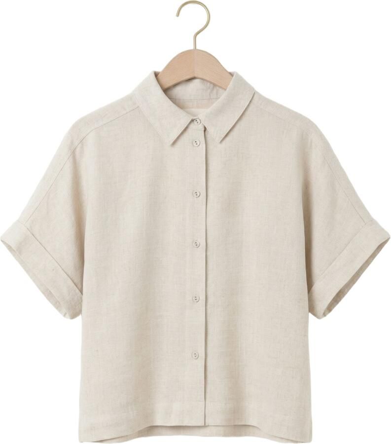 Selected Femme Relaxed fit blouse van een mix van viscose en linnen model 'VIVA' - Foto 2