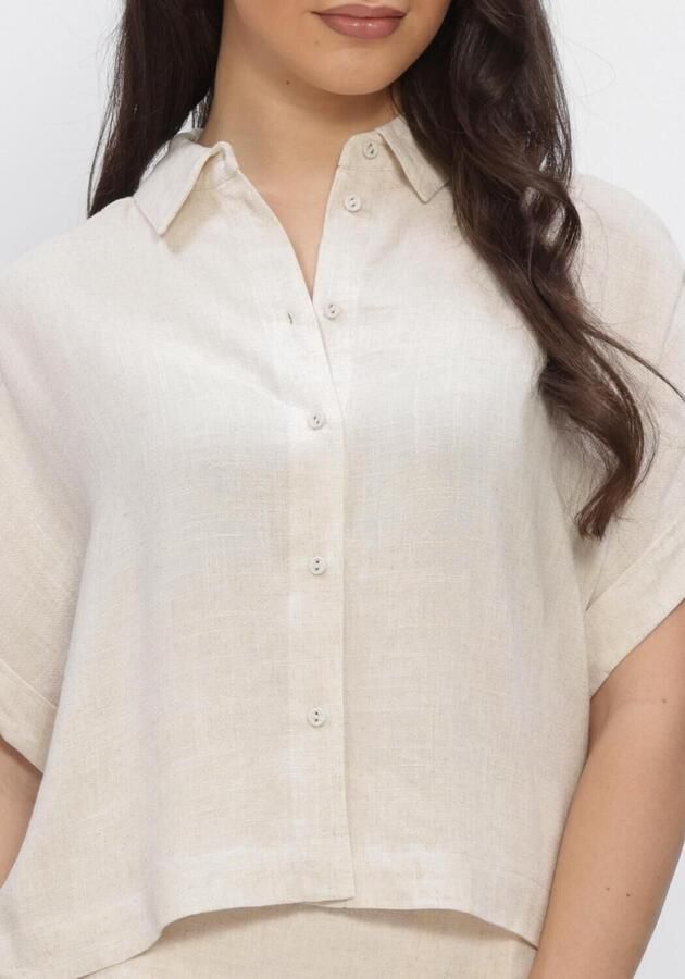 Selected Femme Relaxed fit blouse van een mix van viscose en linnen model 'VIVA' - Foto 4