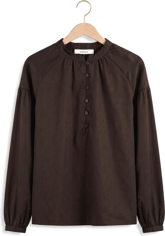 SELECTED WOMEN Dames Blouses Slwdonna Ls Shirt Bruin - Foto 4