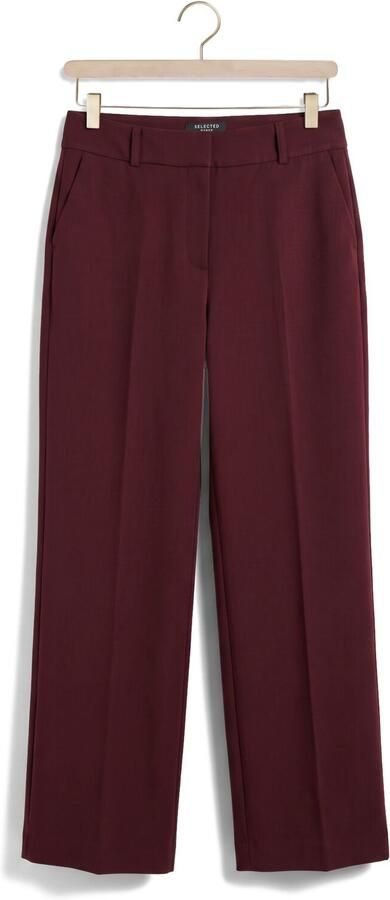 SELECTED WOMEN Dames Broeken Slfrita Mw Wide Pant Mel Bordeaux - Foto 4