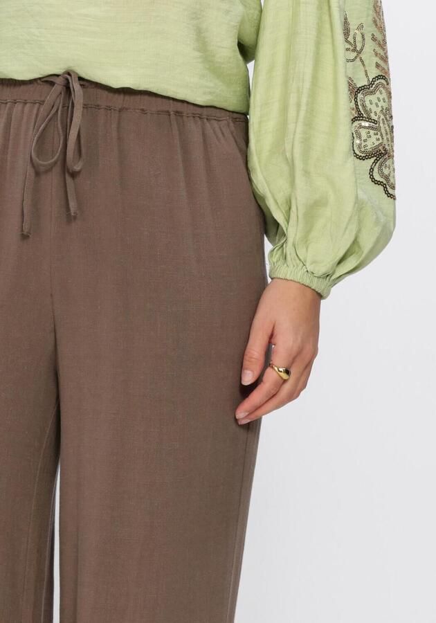 Selected regular fit wijdte broek van mix van viscose en linnen model 'VIVA-GULIA' - Foto 3