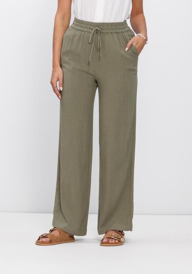 Selected regular fit wijdte broek van mix van viscose en linnen model 'VIVA-GULIA'
