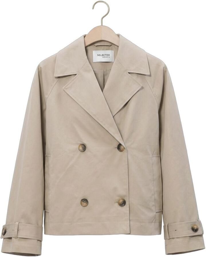 Selected regular fit trenchcoat-jas van katoenmix model 'NEW CILO' - Foto 2