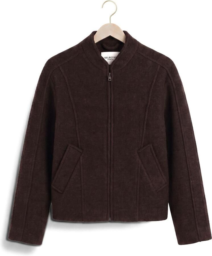 SELECTED WOMEN Dames Jassen Slwjacqueline Wool Blend Bruin - Foto 2