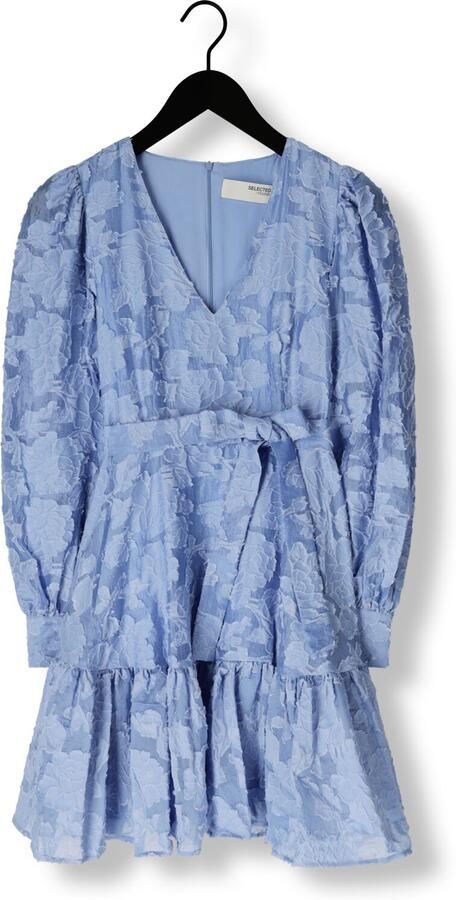 SELECTED WOMEN Dames Jurken Slfcalli-sadie Ls Short V-neck Dress Ff Lichtblauw - Foto 3
