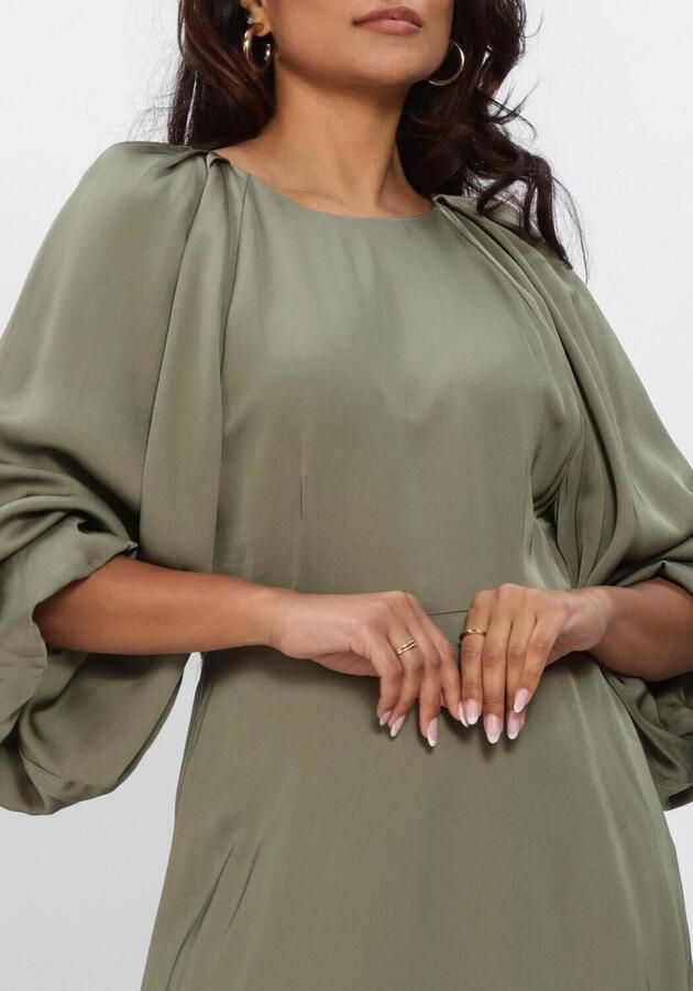 SELECTED WOMEN Dames Jurken Slflaurina 3 4 Short Open Back Dress Olijf - Foto 3