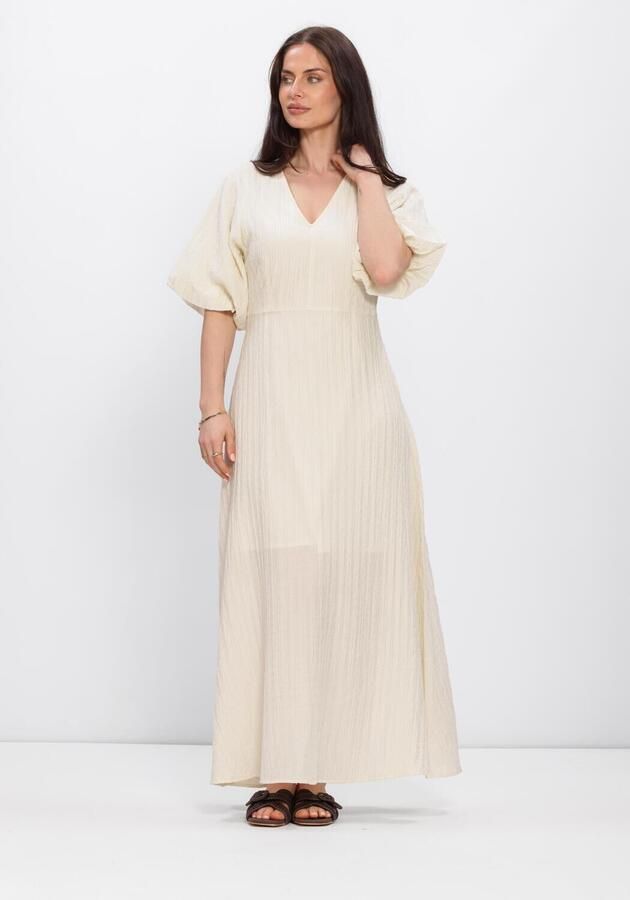SELECTED WOMEN Dames Jurken Slfmaddie Ss Closed Back Midi Dress Ecru