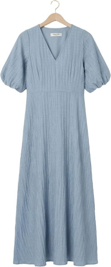 SELECTED WOMEN Dames Jurken Slfmaddie Ss Closed Back Midi Dress Lichtblauw - Foto 4