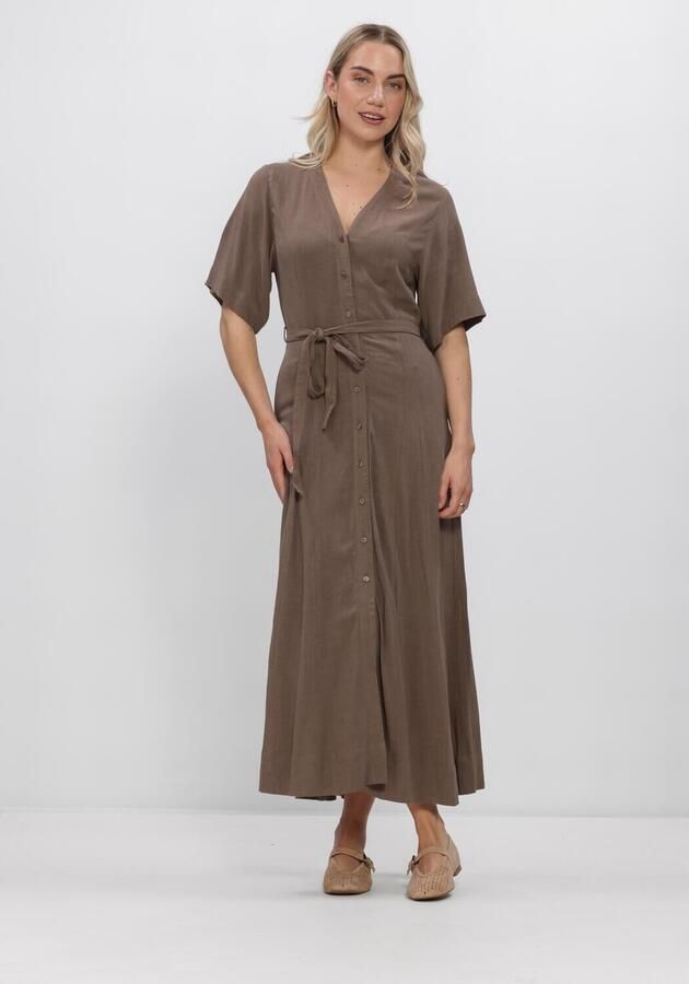 SELECTED WOMEN Dames Jurken Slfviva Regular Linen Blend Dress Bruin
