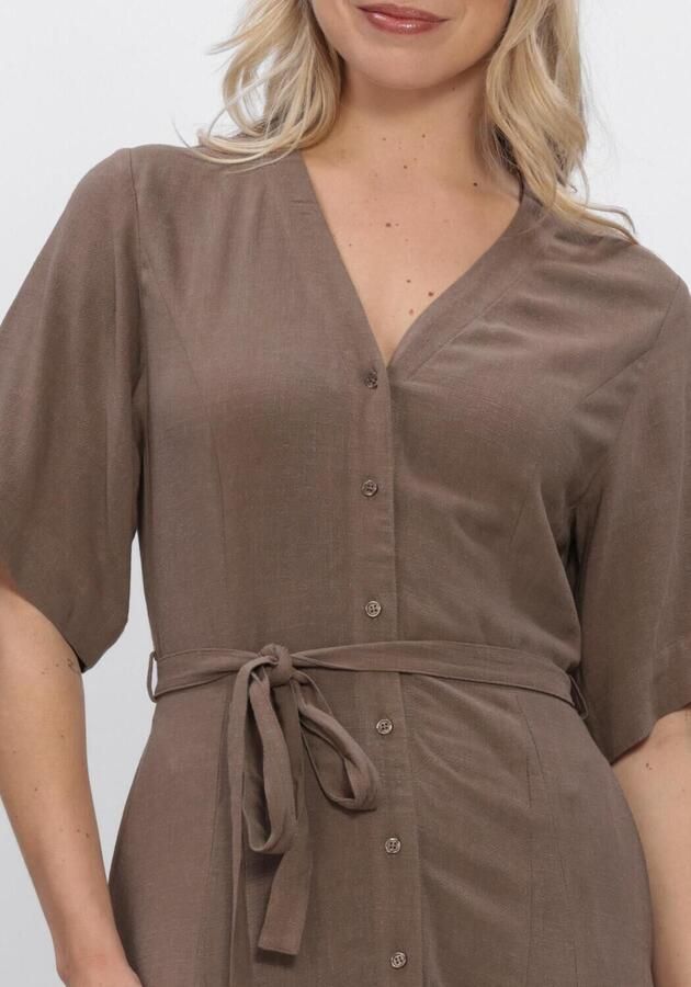 SELECTED WOMEN Dames Jurken Slfviva Regular Linen Blend Dress Bruin - Foto 3