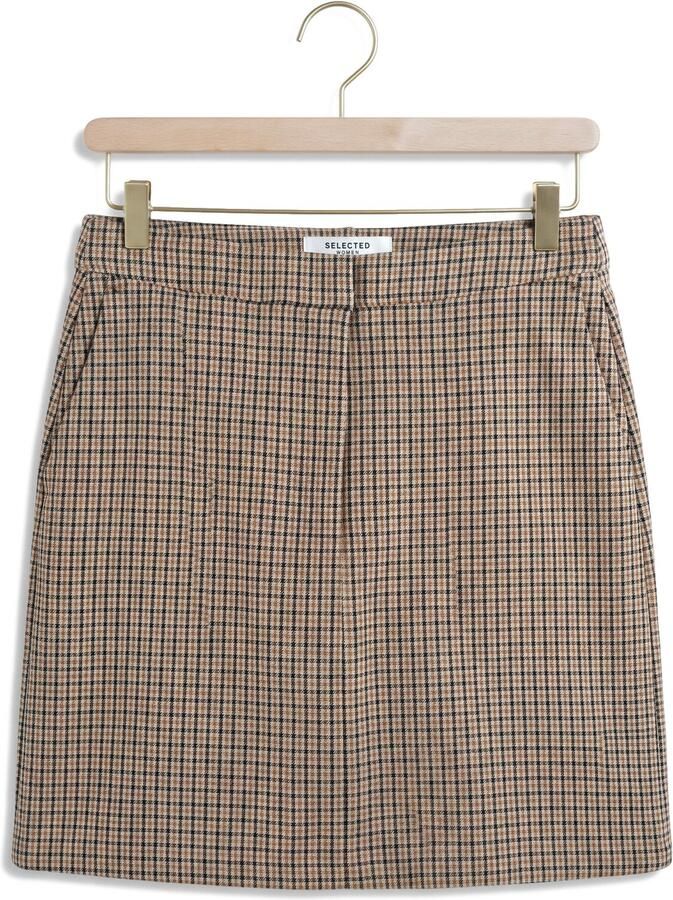 SELECTED WOMEN Dames Rokken Slwelara Mw Mini Skirt Bruin - Foto 2