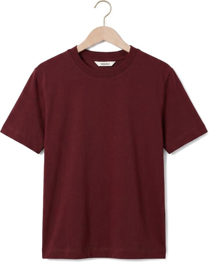 SELECTED WOMEN Dames Tops & T-shirts Slfessential Ss Boxy Tee Bordeaux - Foto 2
