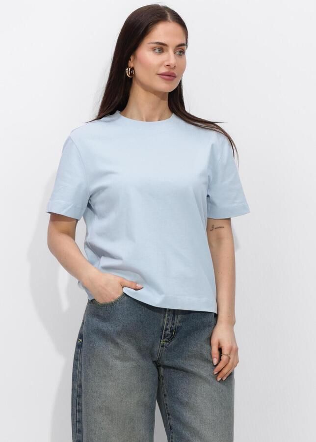 SELECTED WOMEN Dames Tops & T-shirts Slfessential Ss Boxy Tee Lichtblauw