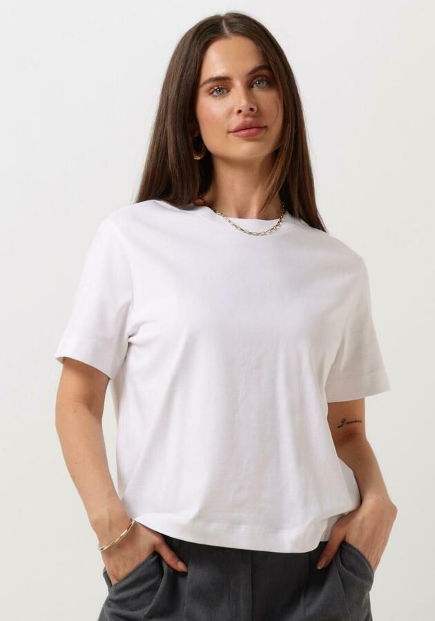 Selected boxy fit T-shirt van katoen- en viscosemix model 'ESSENTIAL'