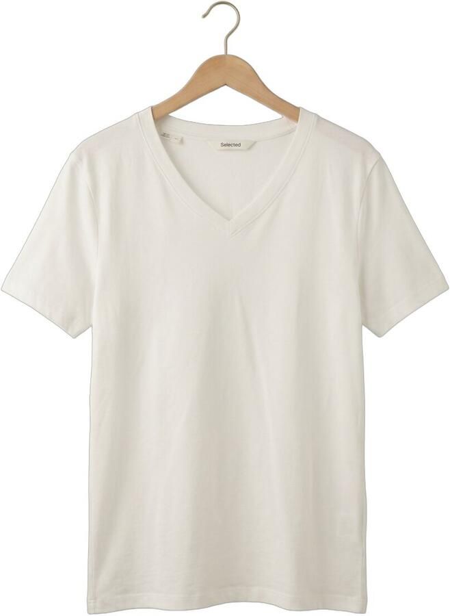 SELECTED WOMEN Dames Tops & T-shirts Slfessential Ss V-neck Tee Wit - Foto 2