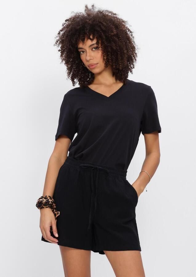 SELECTED WOMEN Dames Tops & T-shirts Slfessential Ss V-neck Tee Zwart
